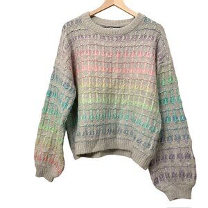 Lovely Melody Lovely Time Sweater Pastel Rainbow Ombre Size Small